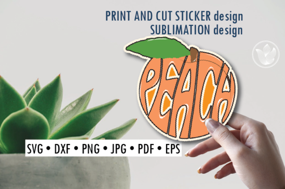 Download Peach Print and Cut Sticker, Sublimation - Print and cut sticker Collection