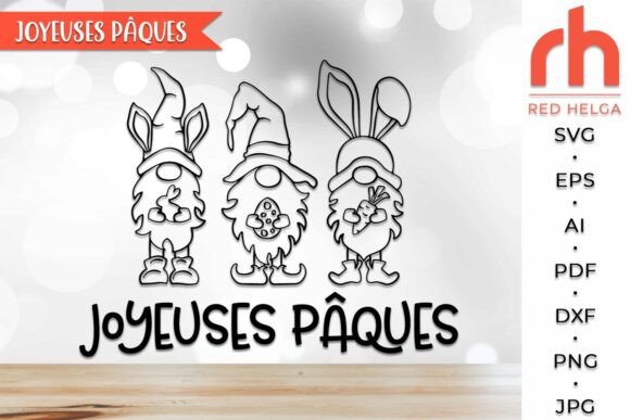 Download Joyeuses Pâques SVG, Easter Gnomies DXF - Svg Collection