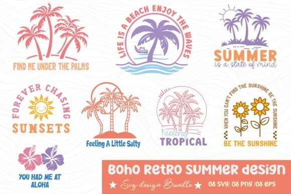 Download Boho Retro Summer Beach SVG Bundle - Svg Collection