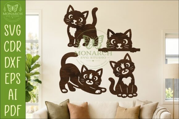 Download Cute Cat Silhouettes SVG for Laser 2 - Svg Collection