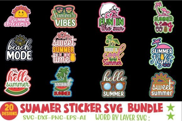 Download Summer Sticker SVG Bundle - Svg Collection