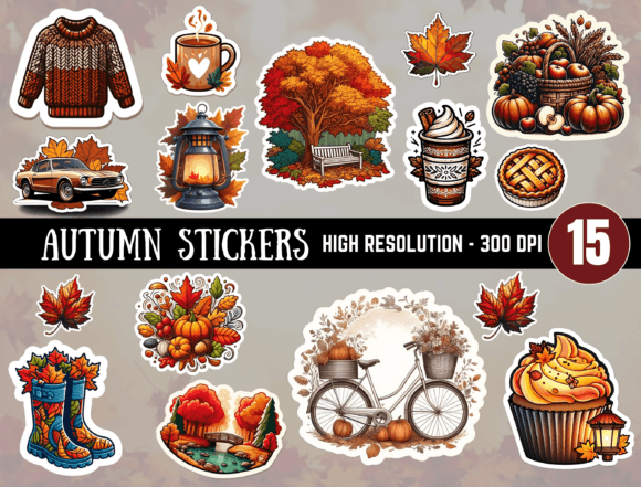 Download Autumn Stickers, Digital Stickers - Autumn stickers Collection