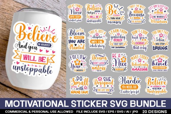Download Motivational Sticker Svg Bundle - Svg Collection