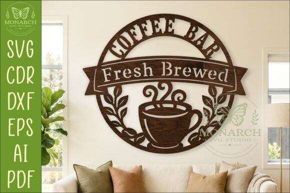 Download Coffee Bar Wall Sign SVG, Fresh Brewed - Svg Collection