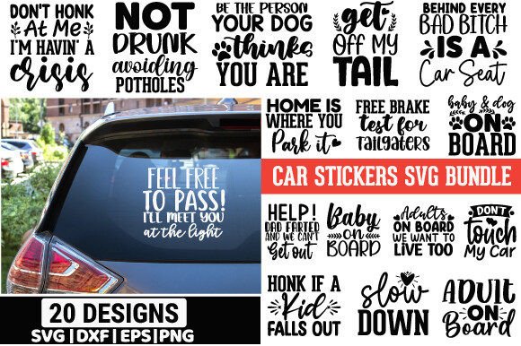 Download Car Stickers SVG Bundle - Svg Collection