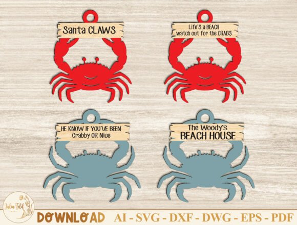 Download Crab Ornament Laser Cut File SVG Bundle - Svg Collection