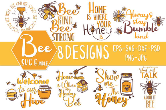 Download Bee Bundle 8 Craft &amp; SVG Designs - Svg Collection