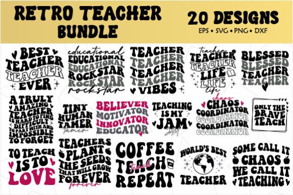 Download Retro Teacher SVG Bundle - Svg Collection