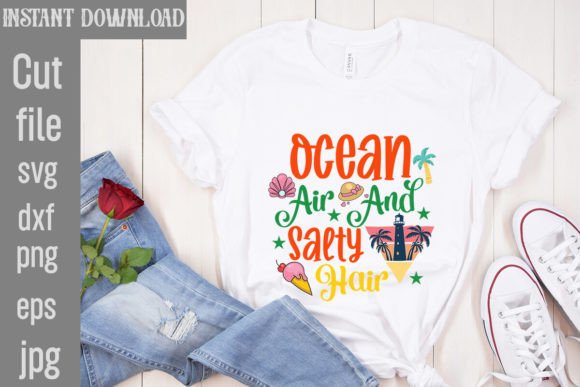 Download Ocean Air and Salty Hair SVG Cut File - Svg Collection