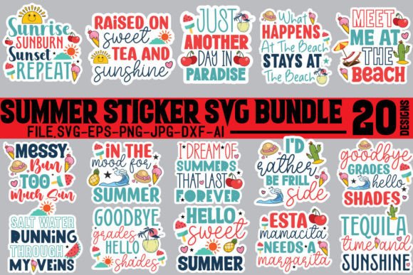 Download Summer Sticker SVG Bundle, Summer SVG - Svg Collection