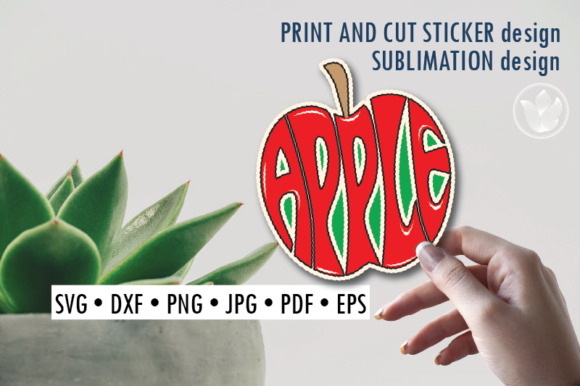 Download Apple Print and Cut Sticker, Sublimation - Print and cut sticker Collection