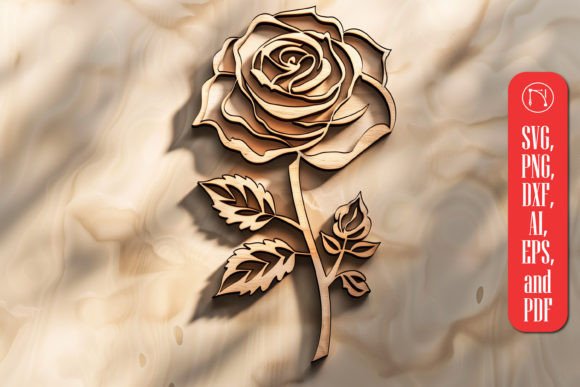 Download Laser Cut Wood Flower Rose SVG Cut File - Svg Collection