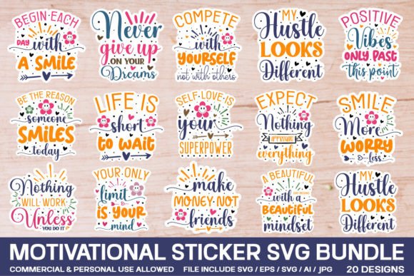 Download Motivational Sticker Svg Bundle - Svg Collection