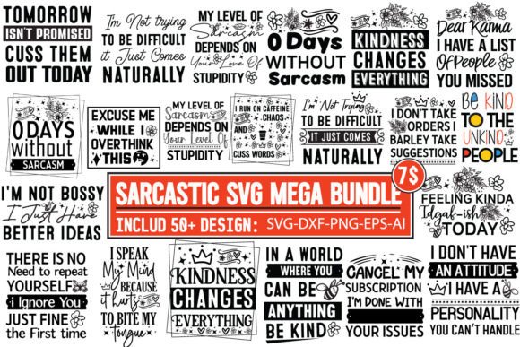 Download Sarcastic SVG Bundle |Sarcastic Quotes - Svg Collection