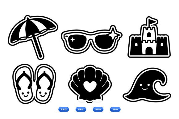 Download Summer Beach Sticker SVG Set - Svg Collection