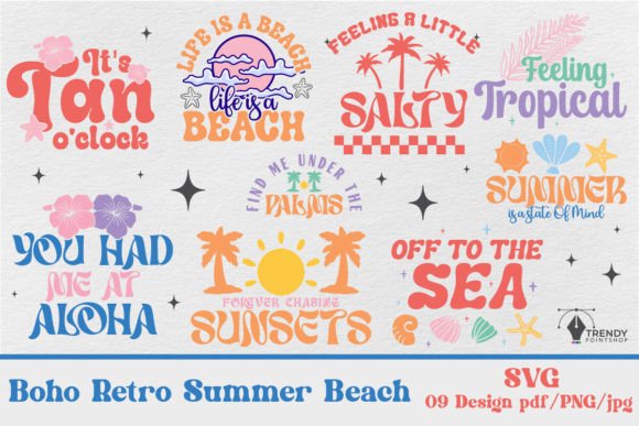 Download Boho Retro Summer Beach SVG Bundle - Svg Collection