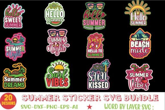 Download Summer Sticker SVG Bundle - Svg Collection