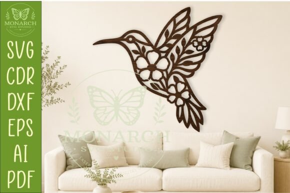 Download Floral Hummingbird Wall Art SVG. Modern - Svg Collection