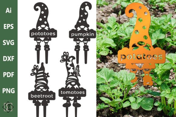 Download Garden Markers with Sign/SVG - Svg Collection