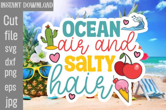 Download Ocean Air and Salty Hair SVG Cut File - Svg Collection