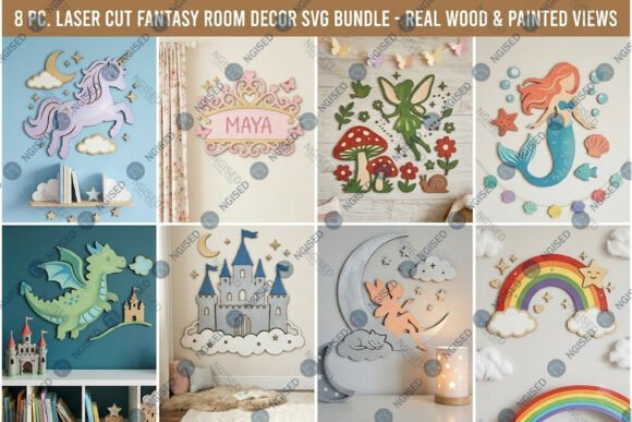 Download Fantasy Theme Kids Room Decor SVG Bundle - Svg Collection