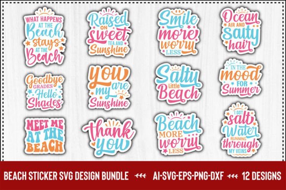 Download Beach Sticker SVG Bundle - Svg Collection
