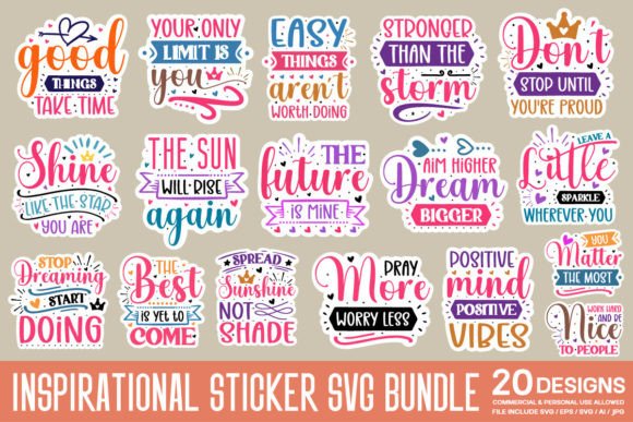 Download Inspirational Sticker Svg Bundle - Svg Collection