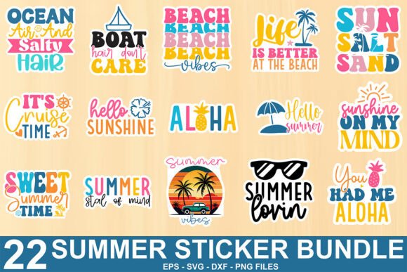 Download Summer Sticker SVG Bundle - Svg Collection