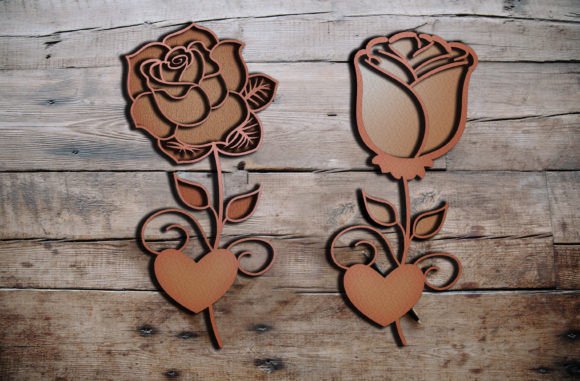 Download 2 Layer Love Rose 3D SVG Cut Design - Svg Collection