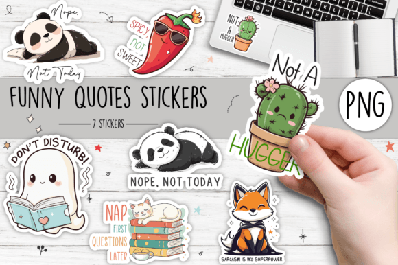 Download Funny Quotes Stickers Set SVG - Svg Collection