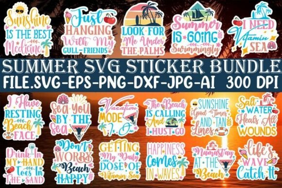 Download Summer Sticker SVG Bundle - Svg Collection