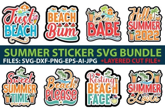 Download Summer Sticker SVG Bundle - Svg Collection