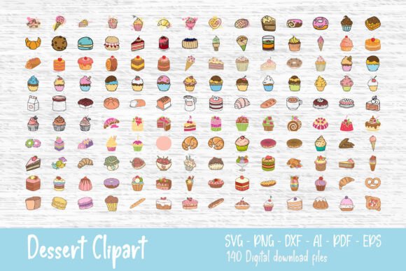 Download Dessert Clipart Bundle Sweet Treats SVG - Svg Collection