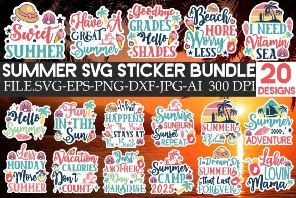 Download Summer Sticker SVG Bundle - Svg Collection