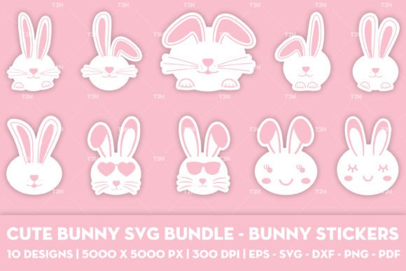Download Cute Bunny SVG Bundle - Bunny Stickers - Svg Collection