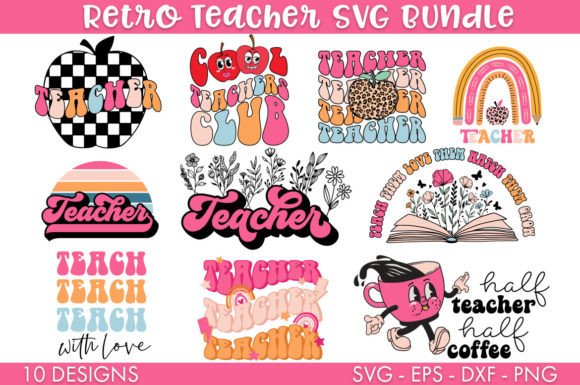 Download Retro Teacher SVG Bundle PNG - Svg Collection