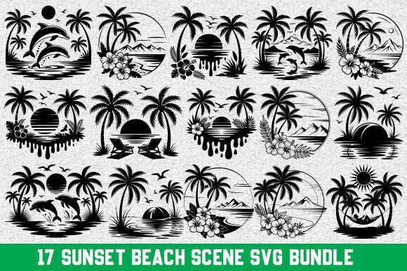 Download Sunset Beach Svg Bundle, Beach Scene Svg - Svg Collection