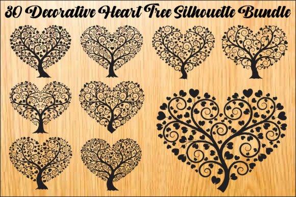 Download Decorative Heart Tree SVG Bundle - Svg Collection