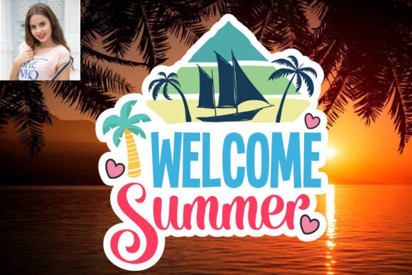 Download Welcome Summer SVG Sticker Design - Svg Collection