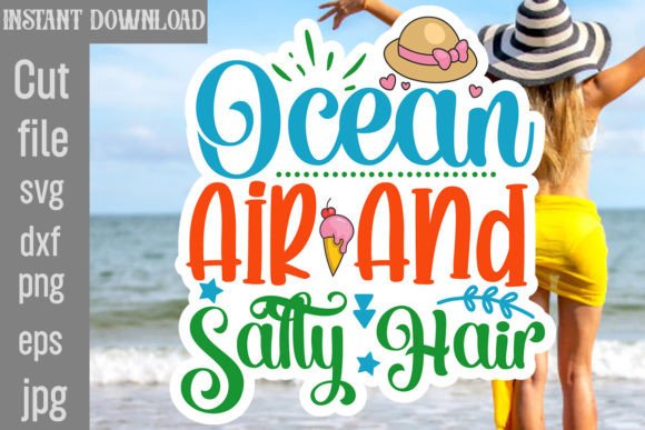 Download Ocean Air and Salty Hair SVG Cut File - Svg Collection
